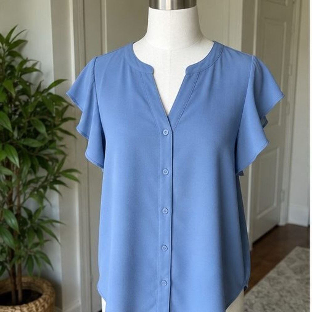 Blue Peplum Top